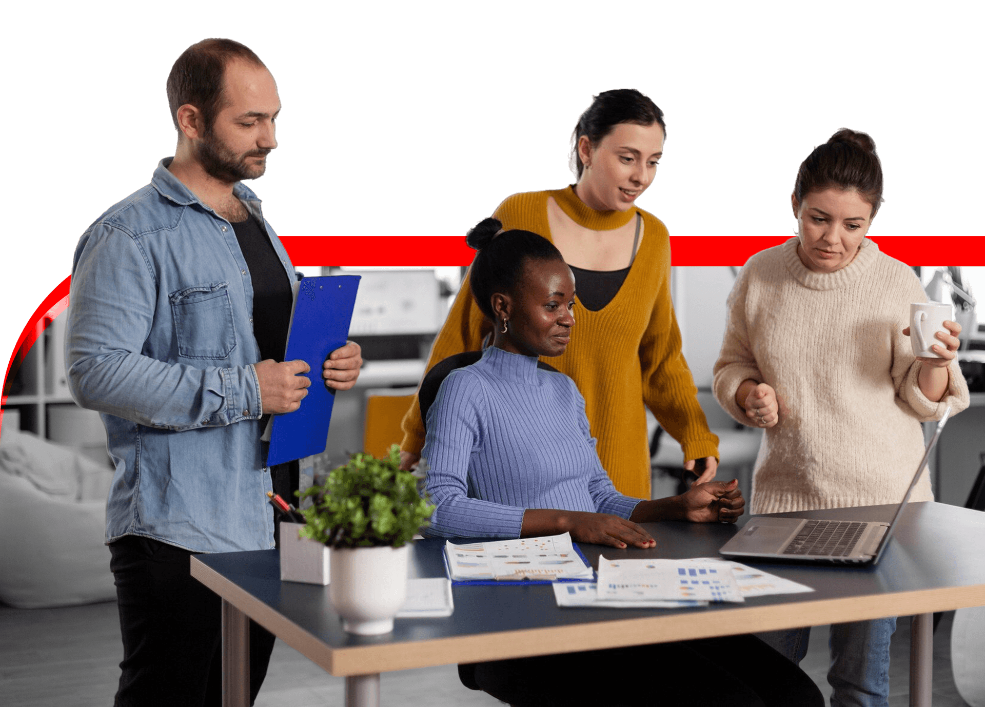 Team reviewing work